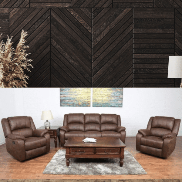 Rexin Brown 5 Seater Sofa